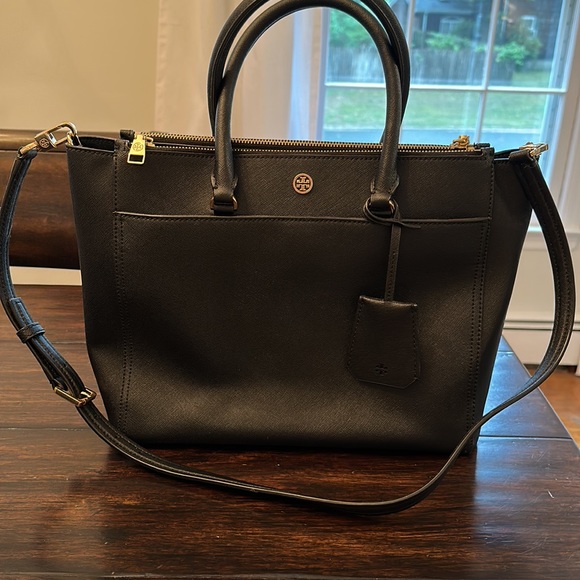 Tory Burch Robinson Double Zip Expandable Sides Large Crossbody Tote Retail $575 - Picture 3 of 4